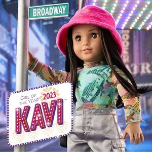 American Girl Kavi Doll with Pink Hat